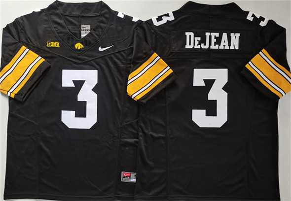 Mens Iowa Hawkeyes #3 Cooper DeJean Black F.U.S.E. Stitched Jersey->iowa hawkeyes->NCAA Jersey